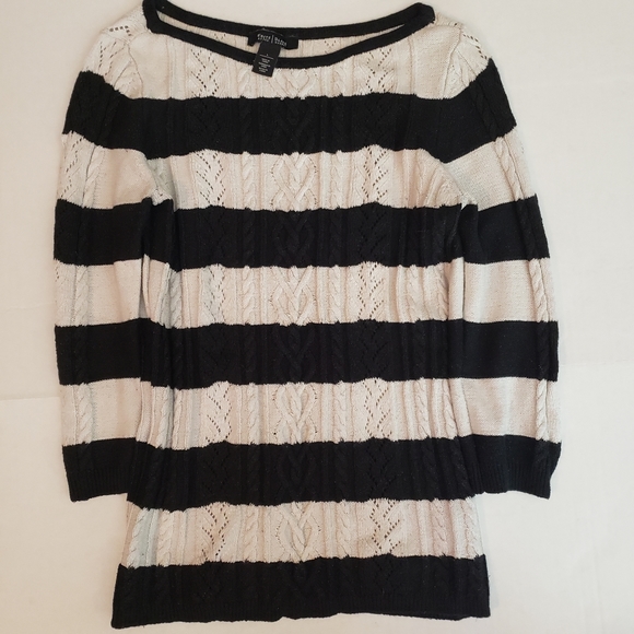 White House Black Market Sweaters - Black House White Market Large Stripped Sweater